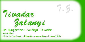 tivadar zalanyi business card